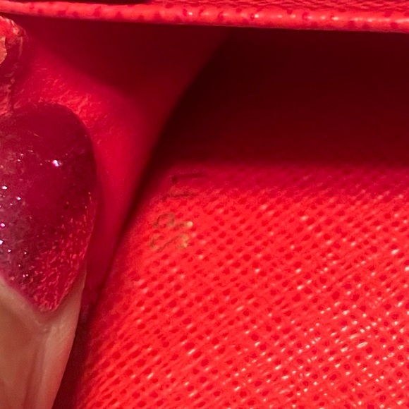 Louis Vuitton, compact accordion wallet LV canvas, print with red - Picture 12 of 13